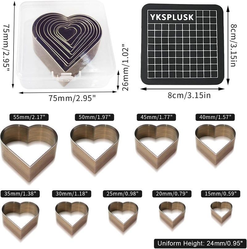 YKSPLUSK 9 Pcs Leather Hole Cutter Tool Set, 9 Sizes Heart Shape Cutter Tools High Carbon Steel, Leather Cutting Dies Kit for DIY Leathercraft, Leather Hollow Punching with Plastic Box - Image 2
